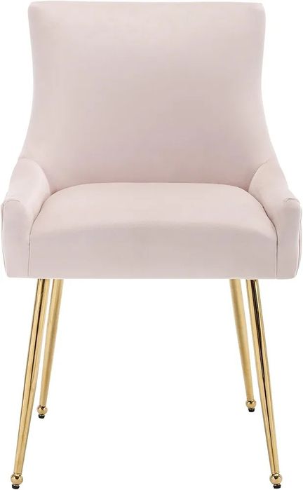 NOU Scaun set 2x bucati,  roz, picioare aurii, salon