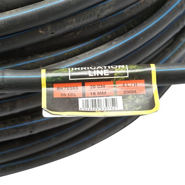 Тръба за капково напояване, ролка 200м 4 л/ч, d16мм разс. 20см breckne