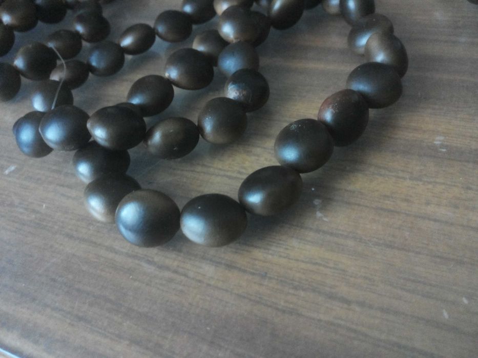 Бусы из семян рожкового дерева, ручная работа