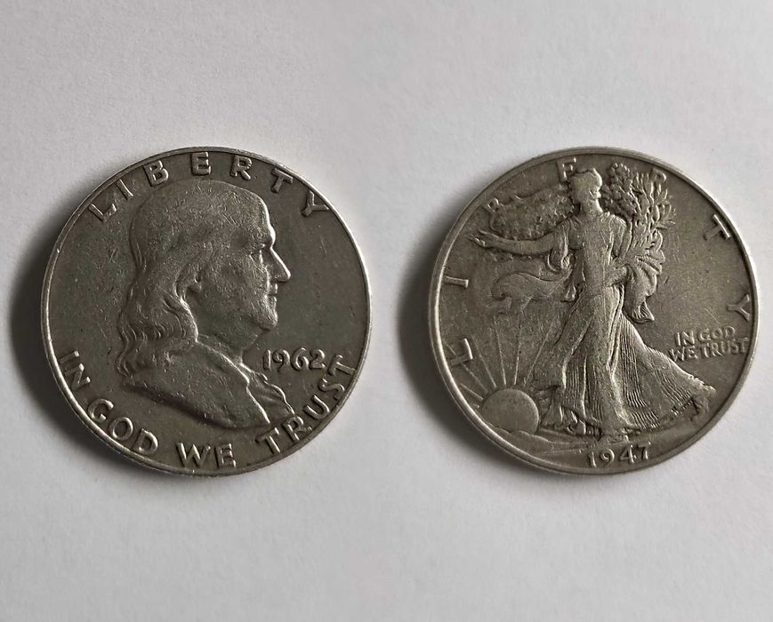 Два долара сребро проба 900/1000, общо тегло 25 гр