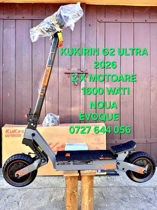 Trotineta electrica KUKIRIN G2 ULTRA 2 motoare 1600w 18.2 ah NOUA