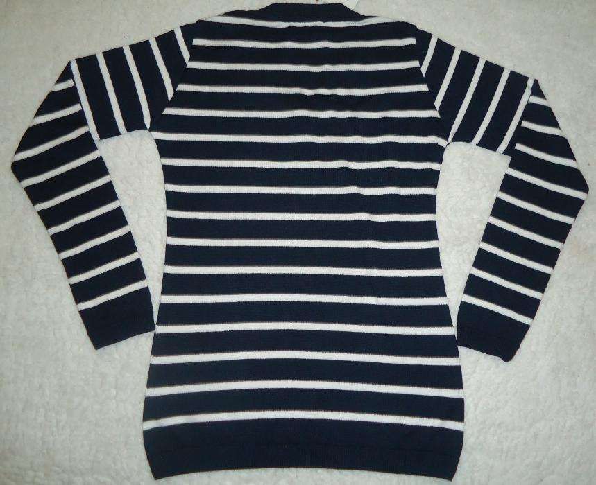 Pulover dama anchior bleumarin dungulite albe