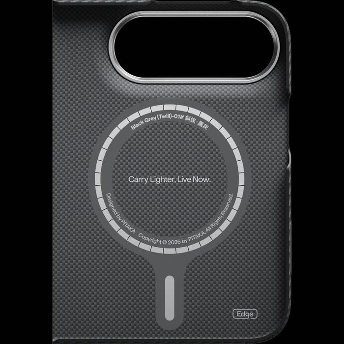 Карбонов Калъф с MagSafe Pitaka Edge Case Over the Horizon 2.0 за iPhone Duo – Black/Grey