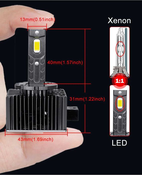 Dualvision D1S LED Двустранен CSP чип  ​​​90W Plug&Play 30000LM CANBUS