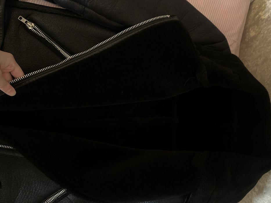 дубленка черная женская