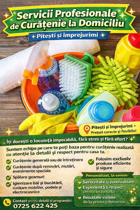 Curățenie la domiciliu în Pitești
