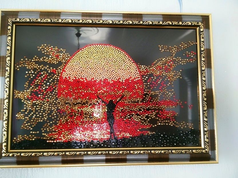 Картина стразами ПО стеклу "Закат"