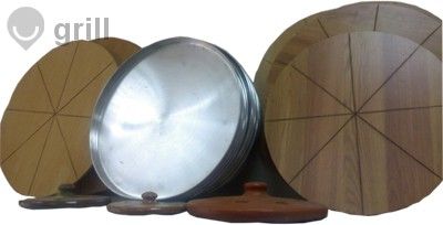 Well Maxi Дървени подложки за пица на парче , нож за пица