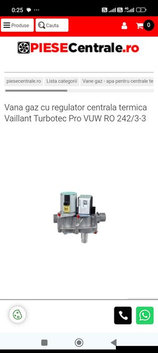 Vind vana gaz cu regulator centrala termice nouă