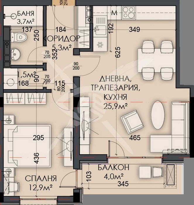 Тристаен апартамент в кв.Виница - 426-15259