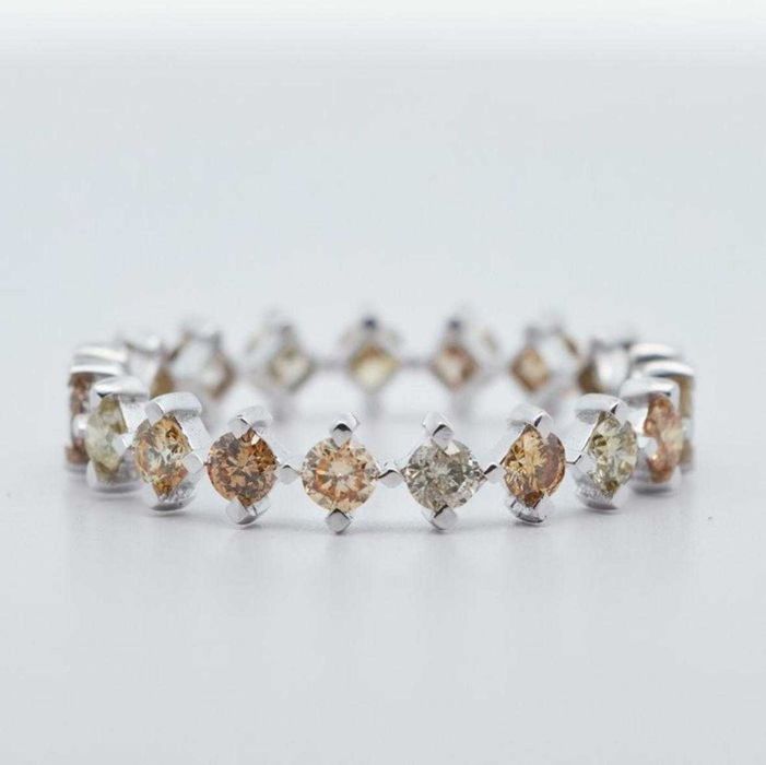 Inel aur alb 14k cu 19 diamante naturale 1.14 ct