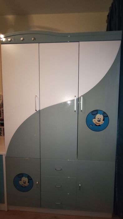 Mobila copii MDF alb bleu