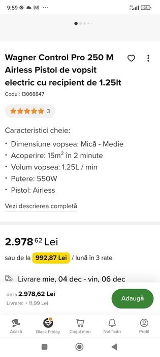 Oferta Wagner 250 Pompa zugravit direct din găleată i