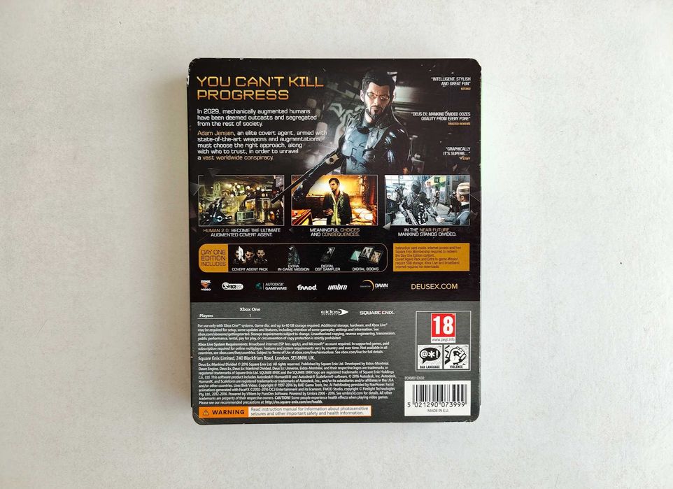 Deus Ex Mankind Divided SteelBook за XBOX One/One S/One X/Series X/XSX