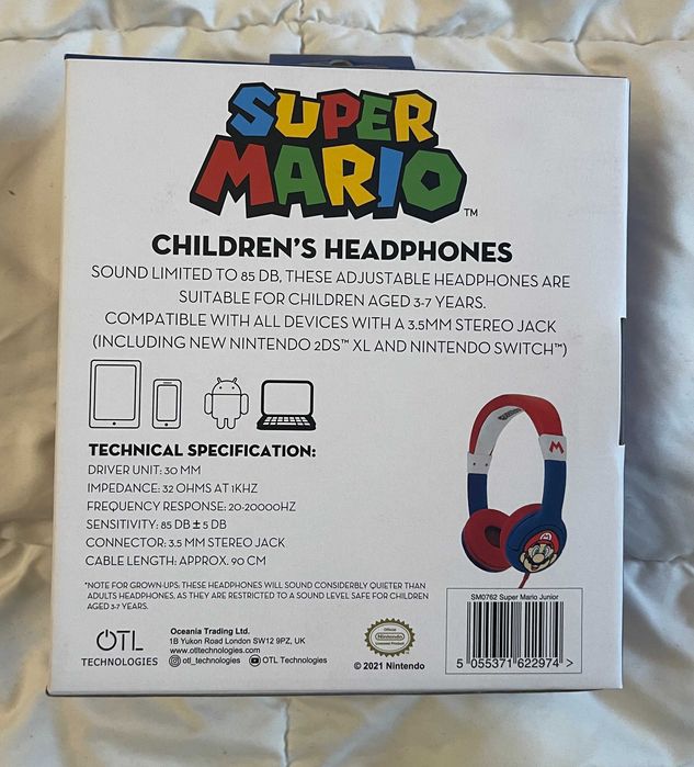 Оригинални Nintendo слушалки за деца – нови, 3.5mm