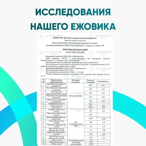 Ежовик гребенчатый ( Hericium ) мицелий,молотый порошок