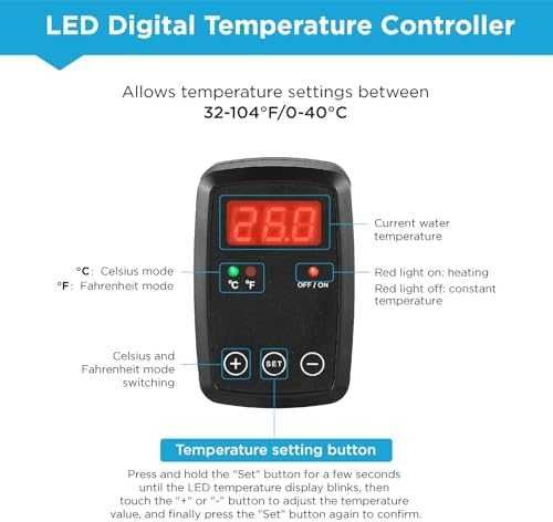 Нов Бързо загряващ нагревател с LED контролер за аквариум риби