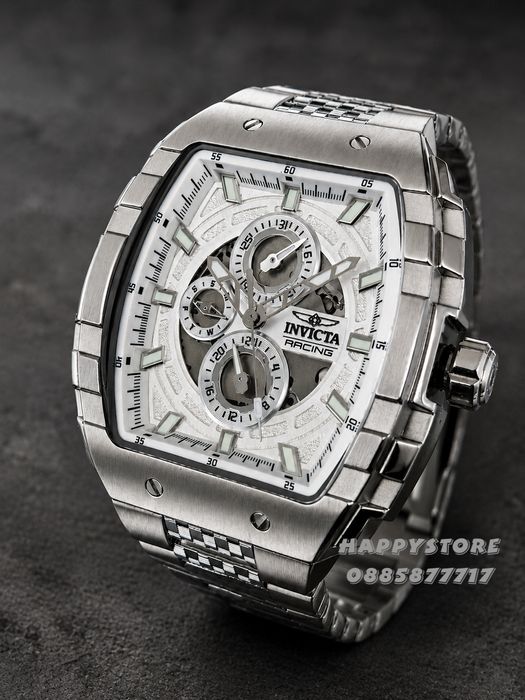 INVICTA Racing Silver Flame 47 mm, Инвикта нов мъжки часовник