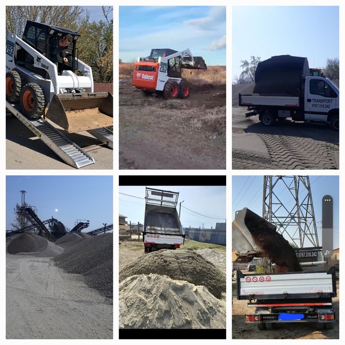 TRANSPORT Moloz/Nisip/Piatra/Pamant/Mobila/Gazon/Diverse+BOBCAT