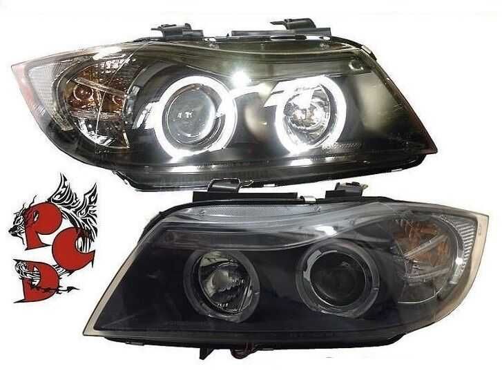 Фарове ЛЕД БМВ Е90 Е91 Затъмнени тунинг BMW E90 E91 Led ейнджъл айс