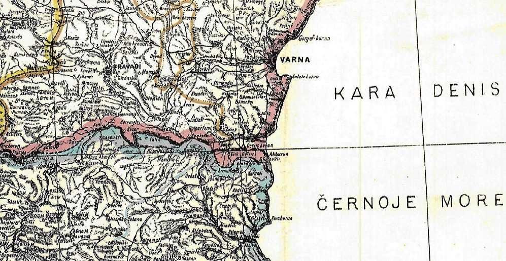 Първата карта на България, издадена през 1877 г. от Феликс Каниц