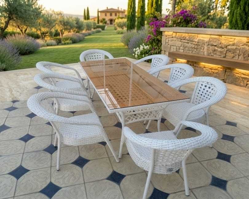 Ротанговая мебель для дачи. Столы и стулья. To‘qima rotang stol stul