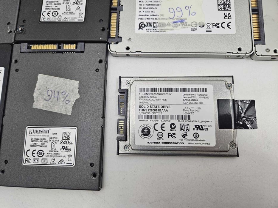 2.5" inch SSD SATA 240GB 250GB 256GB Intel Samsung Kingston Crucial