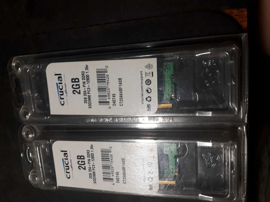 DDR3 ОЗУ на ноутбук новые.SODIMM DDR3L 1,35v 2 штуки по 2 Gb.