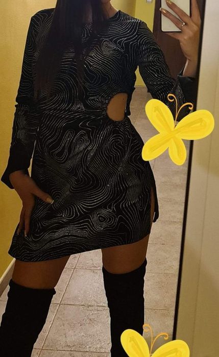 Черна къса Рокля Парти