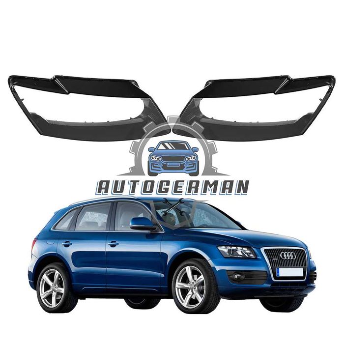 Audi Q5 2008 2009 2010 2011 2012 капаци фарове стъкло предни фарове крушки xenon Ауди Кю5 защита фар ремонт фар тунинг аксесоар авточаст