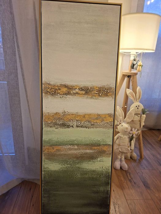 Модерни абстрактни картини в зелено и златно