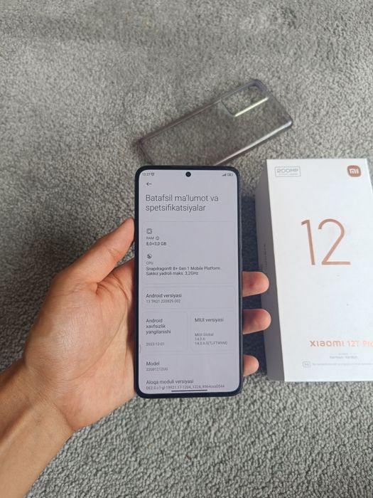 Xiaomi 12 T pro (8+3/256 gb)