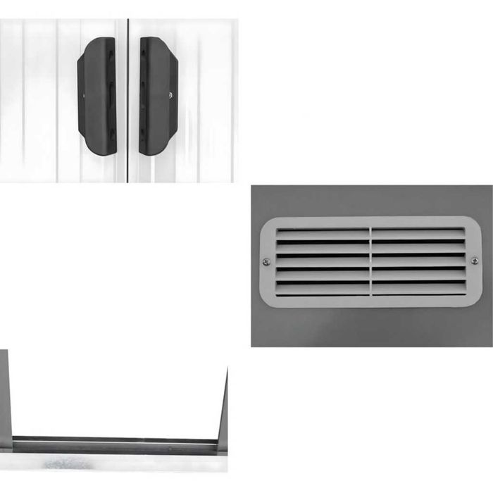 Метална градинска къща за инструменти с вентилация и заключване