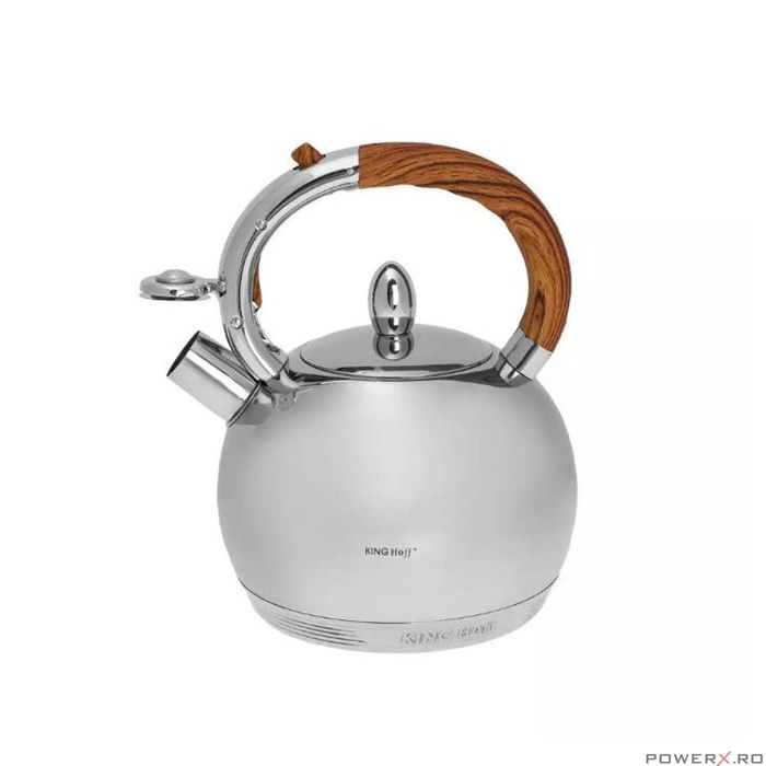 Ceainic argintiu, fierbator traditional, inox, capacitate 3 litri,