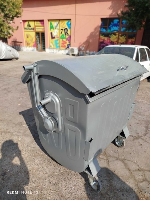 Металлический мусорный бак 1100 л