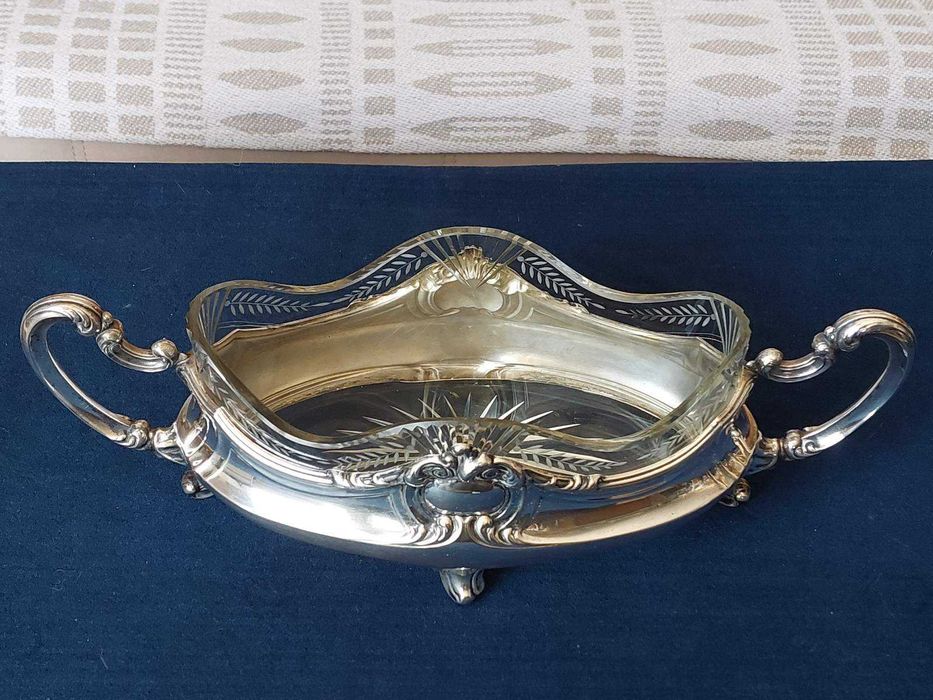 Сребърна жардиера 19век.Сребро 800-кристал