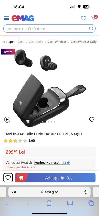 Casti fara fir Celly Flip1