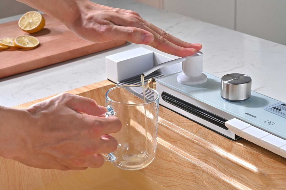 Дъб натур - Мултифункционална кухненска мивка с двоен водопад