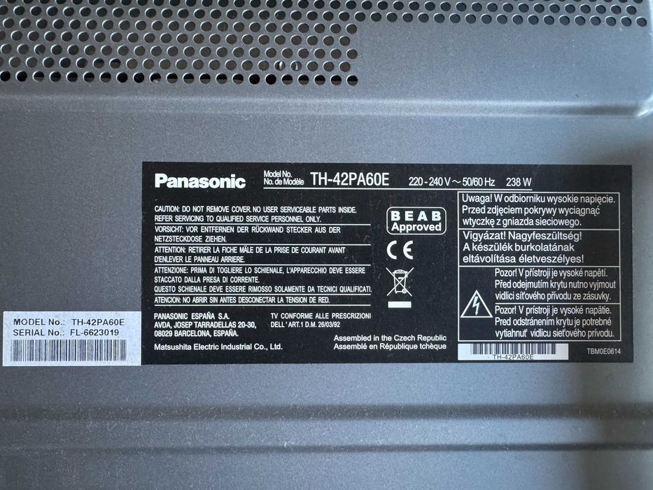 TV Panasonic 42" TH-42PA60E
