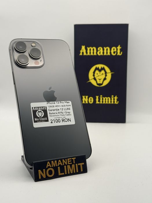iPhone 13 Pro Max 128GB CA NOU Baterie 81%, AMANET NO LIMIT.