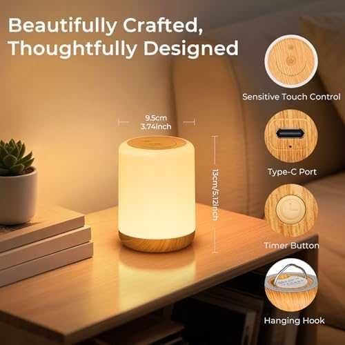 Нова детска Бебешка нощна лампа RGB с таймер памет и регулируема яркост за стая