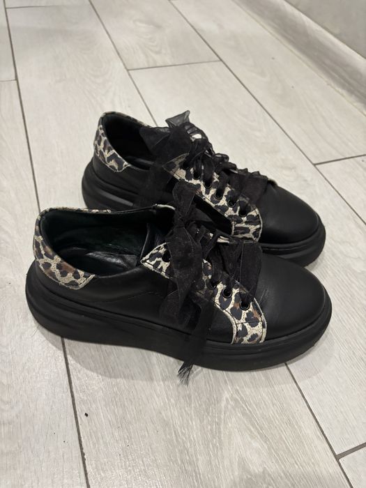 Кецове естествена кожа черни 36 номер