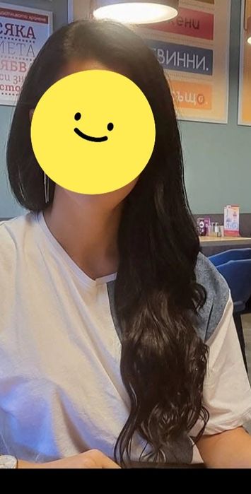 Натурално кестенява коса на треси