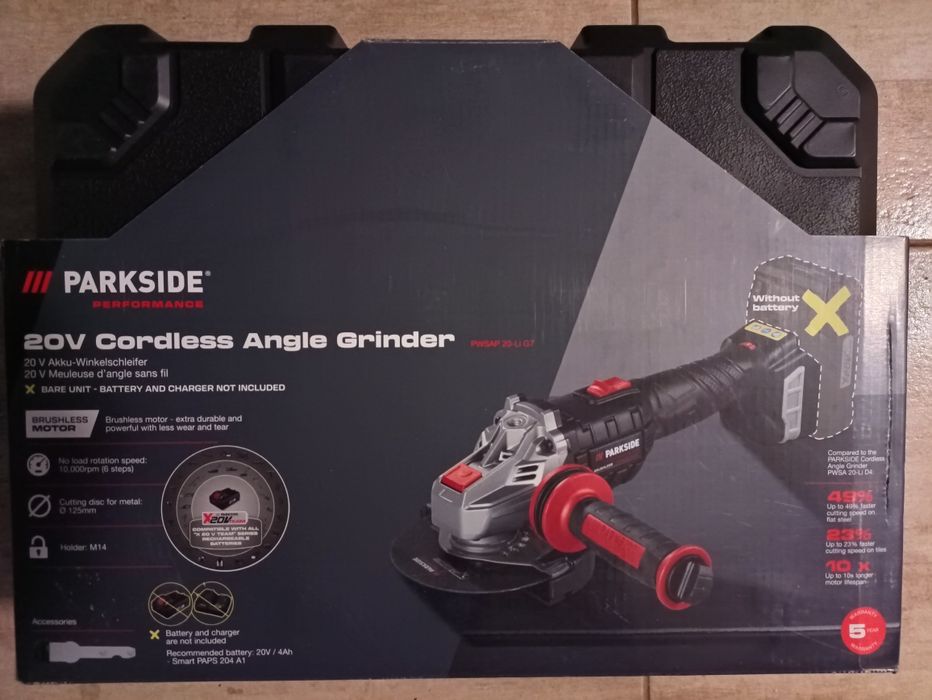 Parkside flex polidisc polizor pe baterie 20V 8A 4A 2A incarcator 20V