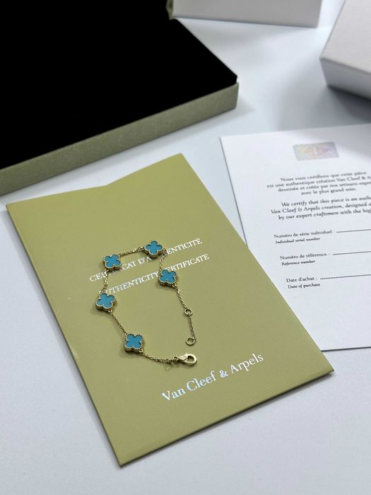 Bracelet MINI Van Cleef & Arpels 5 motifs Gold 750 Turquoise