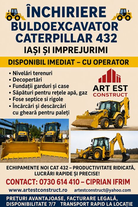 Inchiriez 7 buldoexcavatoare,  excavator 16tone pe roti, 2 miniexcavatore