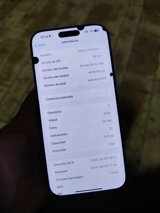 Iphone 16 pro max 512