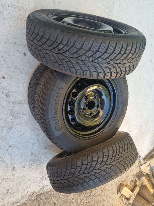 Anvelope iarnă Continental 195/65 R15 + jante tablă 5×112