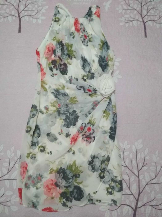 Платье женское классическое, летнее, шифоновое, нежное,