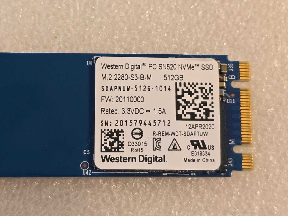 Solid State Drive SSD Western Digital 512GB  PC SN520 NVMe M.2 2280